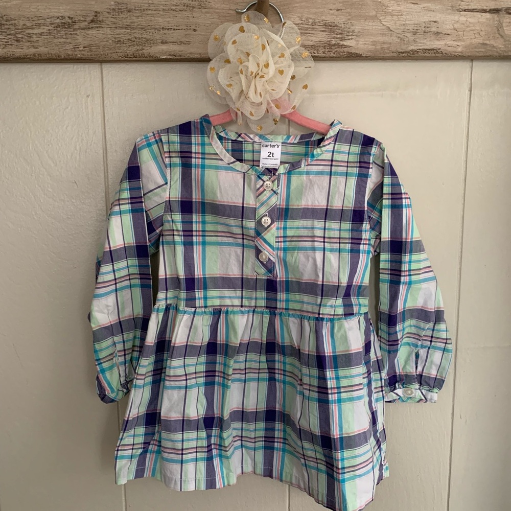 Carter's Multicolor Plaid Buttoned Dress